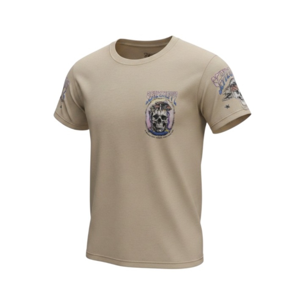 Fresh Laundry Men's Stay Trippy Graphic Tee M Tan